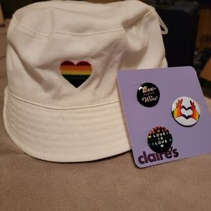 Claire's PRIDE Hat and Pins